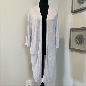 RW&CO. Purple Open Front Long Knit Cardigan EUC